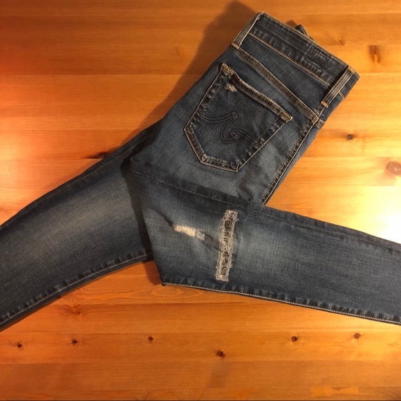 AG Farrah High Rise Skinny Distressed Jeans - Picture 3 of 8